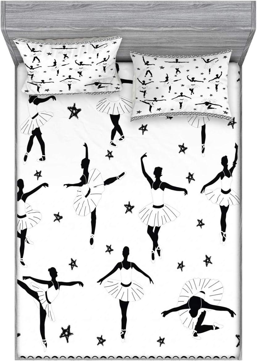 imageAmbesonne Fox Fitted Sheet amp Pillow Sham Set Fox in The Winter Forest Abstract Cartoon Trees and Nature Animal Pattern Decorative Printed 2 Piece Bedding Decor Set Twin Pale Sage Green OrangeBlack and White