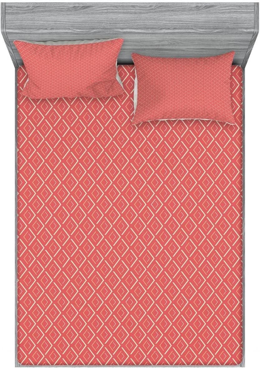 imageAmbesonne Fox Fitted Sheet amp Pillow Sham Set Fox in The Winter Forest Abstract Cartoon Trees and Nature Animal Pattern Decorative Printed 2 Piece Bedding Decor Set Twin Pale Sage Green OrangeCoral Cream Salmon