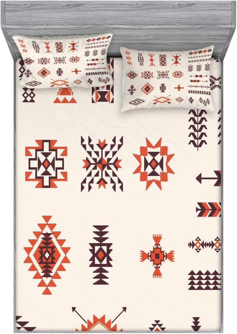 imageAmbesonne Fox Fitted Sheet amp Pillow Sham Set Fox in The Winter Forest Abstract Cartoon Trees and Nature Animal Pattern Decorative Printed 2 Piece Bedding Decor Set Twin Pale Sage Green OrangeBrown Orange