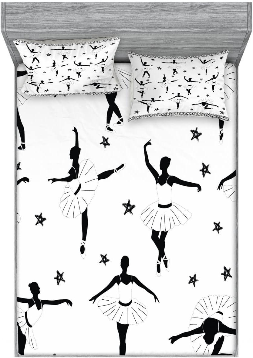 imageAmbesonne Fox Fitted Sheet amp Pillow Sham Set Fox in The Winter Forest Abstract Cartoon Trees and Nature Animal Pattern Decorative Printed 2 Piece Bedding Decor Set Twin Pale Sage Green OrangeBlack and White