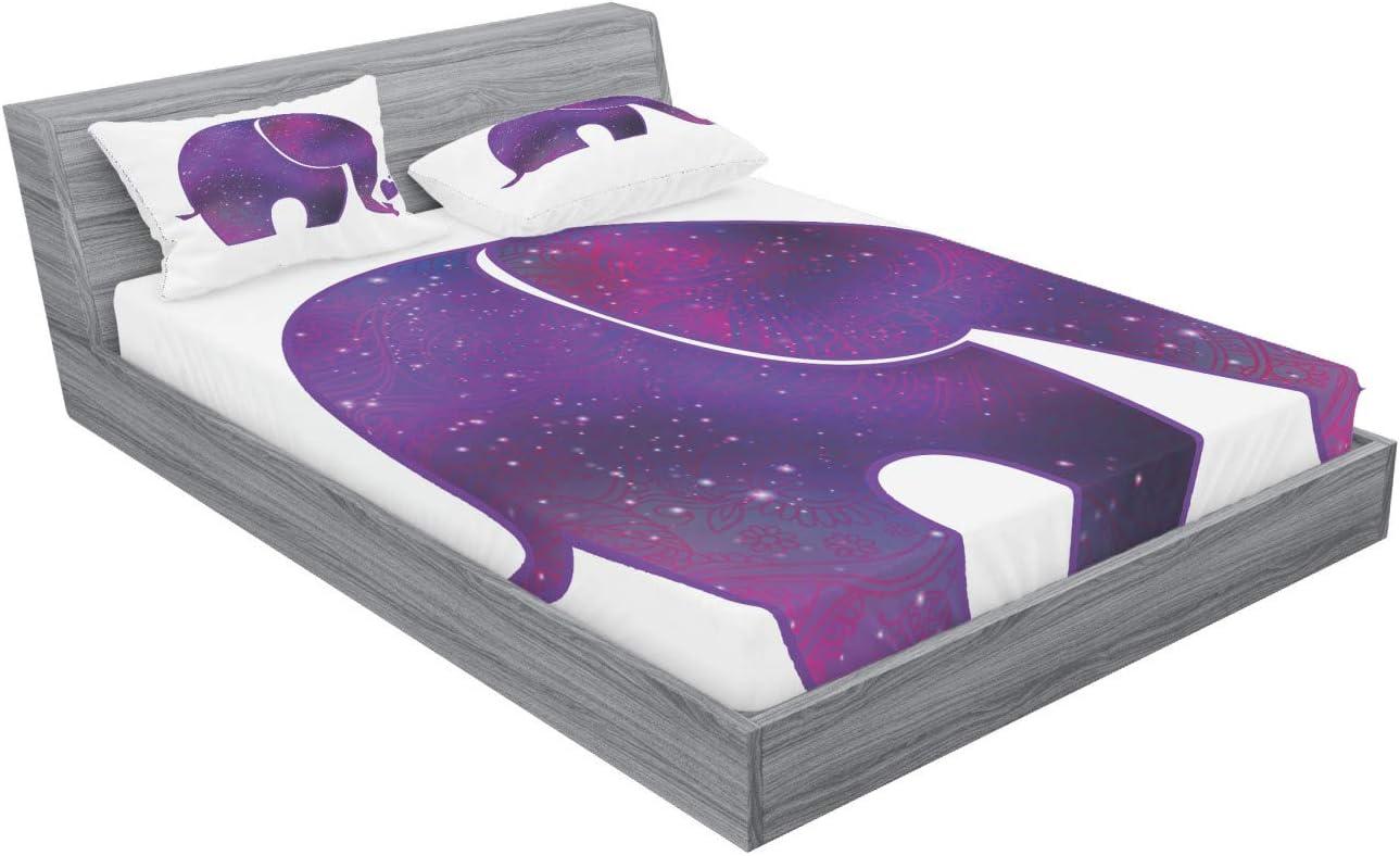 imageAmbesonne Fox Fitted Sheet amp Pillow Sham Set Fox in The Winter Forest Abstract Cartoon Trees and Nature Animal Pattern Decorative Printed 2 Piece Bedding Decor Set Twin Pale Sage Green OrangeFuchsia and Purple