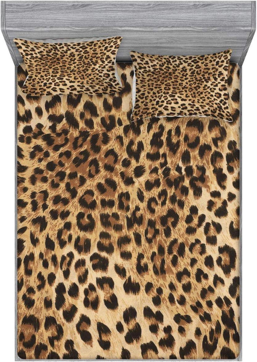 imageAmbesonne Fox Fitted Sheet amp Pillow Sham Set Fox in The Winter Forest Abstract Cartoon Trees and Nature Animal Pattern Decorative Printed 2 Piece Bedding Decor Set Twin Pale Sage Green OrangeBeige Brown