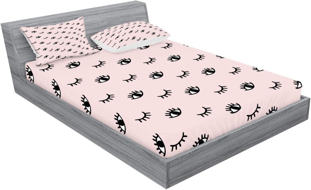 imageAmbesonne Fox Fitted Sheet amp Pillow Sham Set Fox in The Winter Forest Abstract Cartoon Trees and Nature Animal Pattern Decorative Printed 2 Piece Bedding Decor Set Twin Pale Sage Green OrangeRose Black