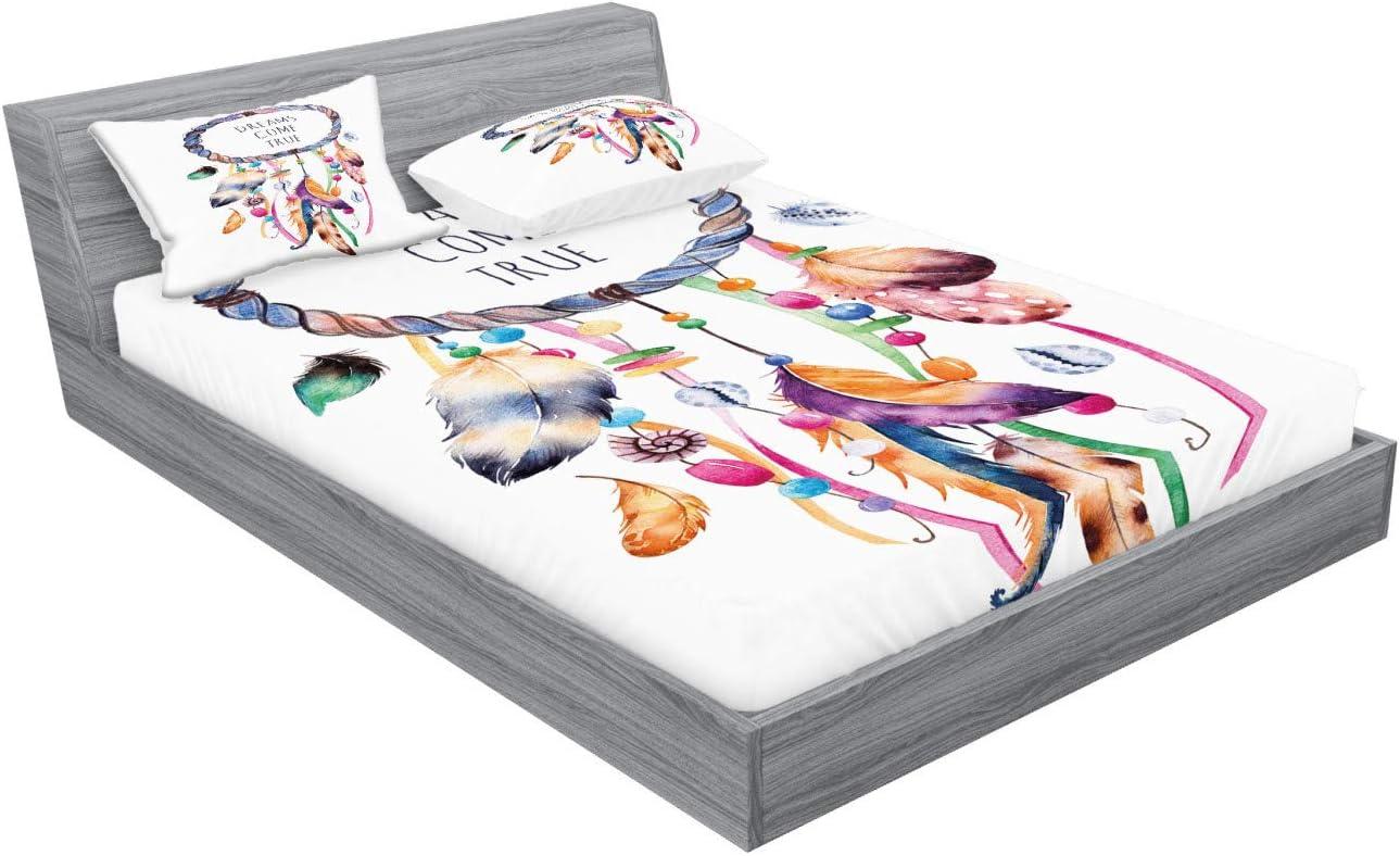 imageAmbesonne Fox Fitted Sheet amp Pillow Sham Set Fox in The Winter Forest Abstract Cartoon Trees and Nature Animal Pattern Decorative Printed 2 Piece Bedding Decor Set Twin Pale Sage Green OrangePlum Apricot