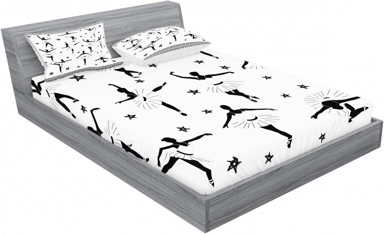 imageAmbesonne Fox Fitted Sheet amp Pillow Sham Set Fox in The Winter Forest Abstract Cartoon Trees and Nature Animal Pattern Decorative Printed 2 Piece Bedding Decor Set Twin Pale Sage Green OrangeBlack and White