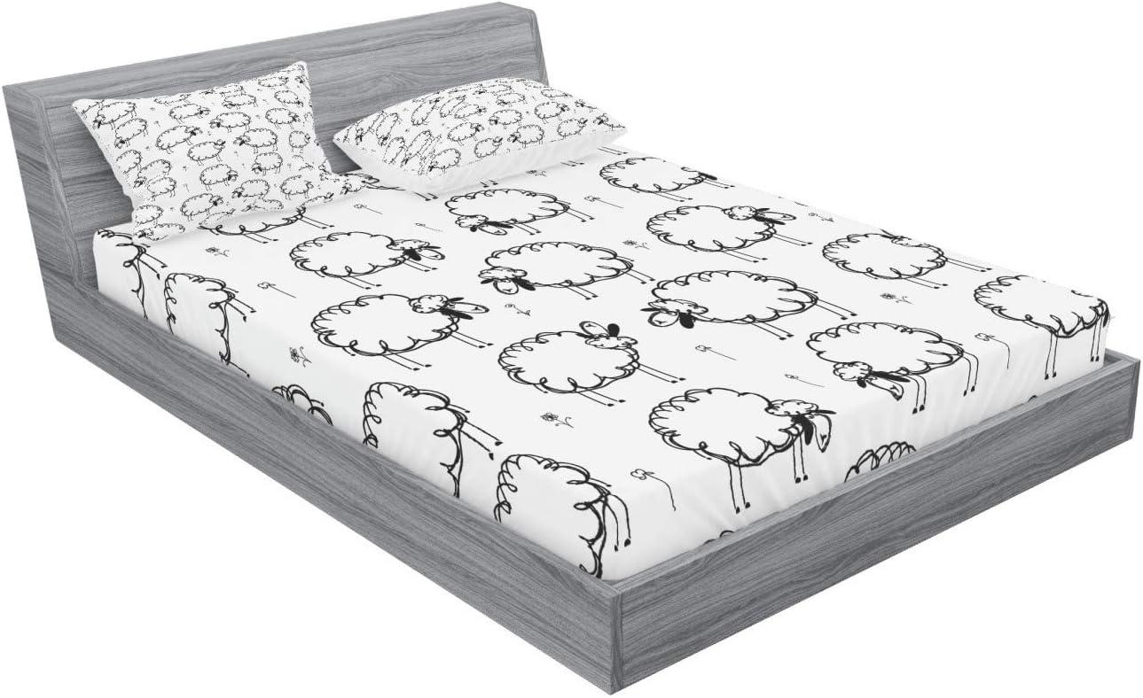 imageAmbesonne Fox Fitted Sheet amp Pillow Sham Set Fox in The Winter Forest Abstract Cartoon Trees and Nature Animal Pattern Decorative Printed 2 Piece Bedding Decor Set Twin Pale Sage Green OrangeDark Grey White