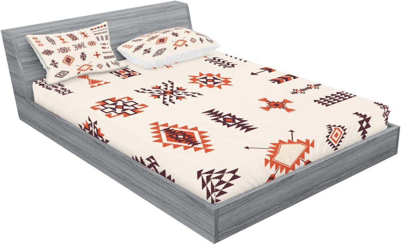 imageAmbesonne Fox Fitted Sheet amp Pillow Sham Set Fox in The Winter Forest Abstract Cartoon Trees and Nature Animal Pattern Decorative Printed 2 Piece Bedding Decor Set Twin Pale Sage Green OrangeBrown Orange