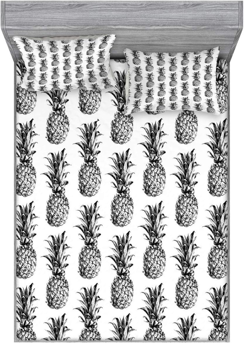 imageAmbesonne Fox Fitted Sheet amp Pillow Sham Set Fox in The Winter Forest Abstract Cartoon Trees and Nature Animal Pattern Decorative Printed 2 Piece Bedding Decor Set Twin Pale Sage Green OrangeBlack Gray