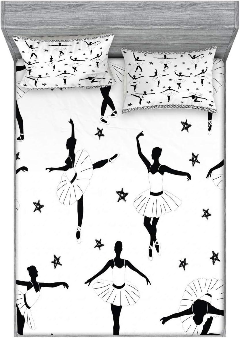 imageAmbesonne Fox Fitted Sheet amp Pillow Sham Set Fox in The Winter Forest Abstract Cartoon Trees and Nature Animal Pattern Decorative Printed 2 Piece Bedding Decor Set Twin Pale Sage Green OrangeBlack and White
