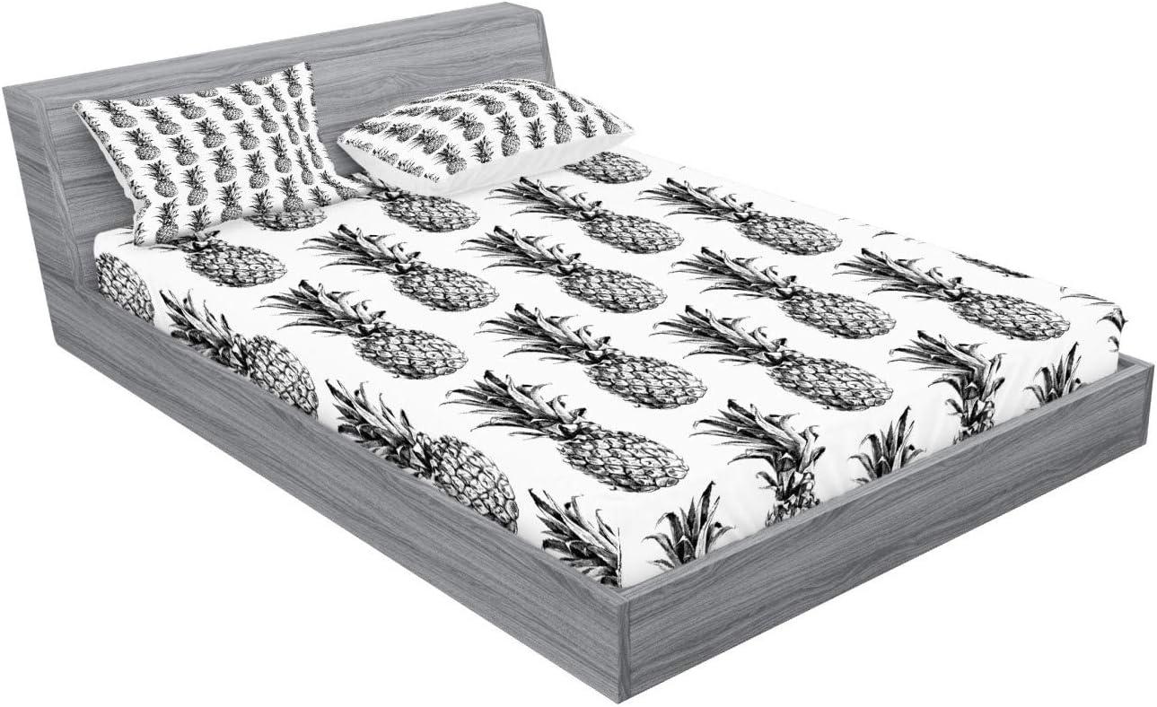 imageAmbesonne Fox Fitted Sheet amp Pillow Sham Set Fox in The Winter Forest Abstract Cartoon Trees and Nature Animal Pattern Decorative Printed 2 Piece Bedding Decor Set Twin Pale Sage Green OrangeBlack Gray