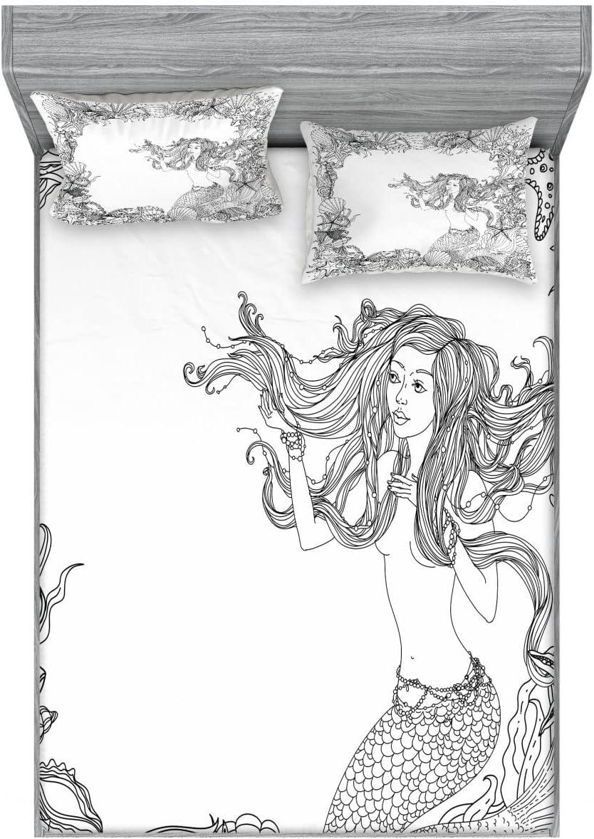 imageAmbesonne Fox Fitted Sheet amp Pillow Sham Set Fox in The Winter Forest Abstract Cartoon Trees and Nature Animal Pattern Decorative Printed 2 Piece Bedding Decor Set Twin Pale Sage Green OrangeWhite Grey