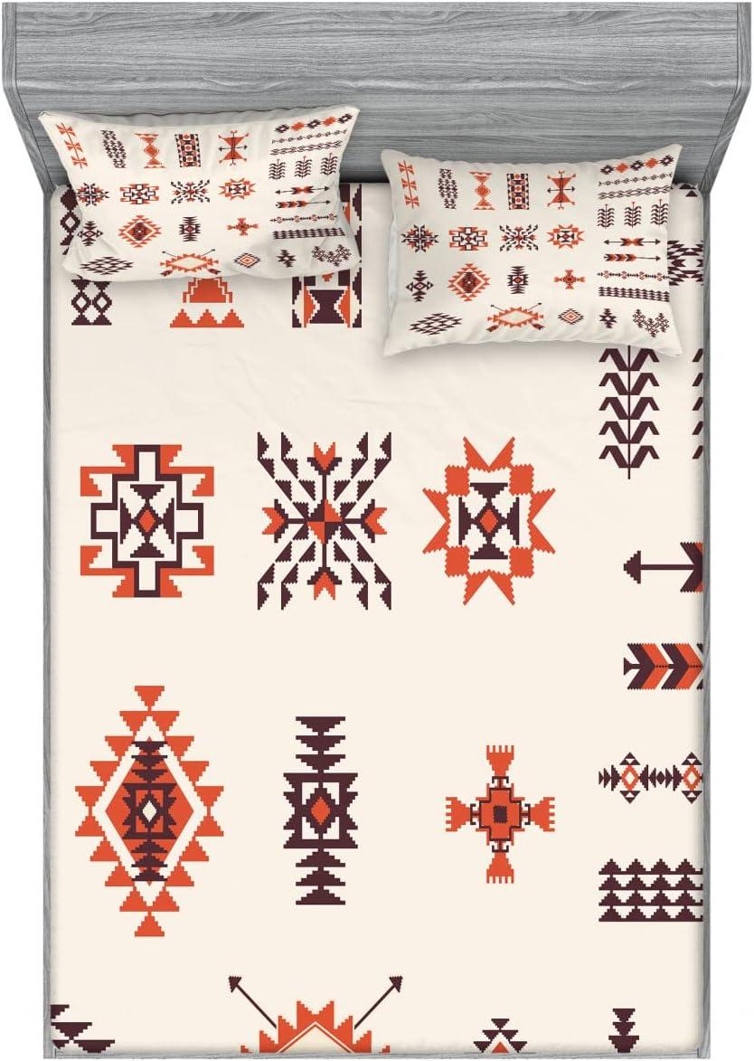 imageAmbesonne Fox Fitted Sheet amp Pillow Sham Set Fox in The Winter Forest Abstract Cartoon Trees and Nature Animal Pattern Decorative Printed 2 Piece Bedding Decor Set Twin Pale Sage Green OrangeBrown Orange