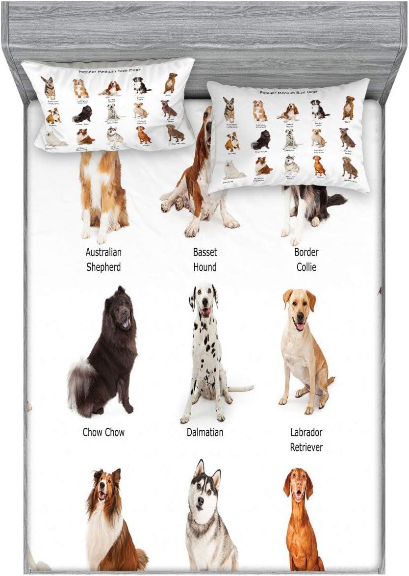 imageAmbesonne Fox Fitted Sheet amp Pillow Sham Set Fox in The Winter Forest Abstract Cartoon Trees and Nature Animal Pattern Decorative Printed 2 Piece Bedding Decor Set Twin Pale Sage Green OrangeWhite Brown and Grey