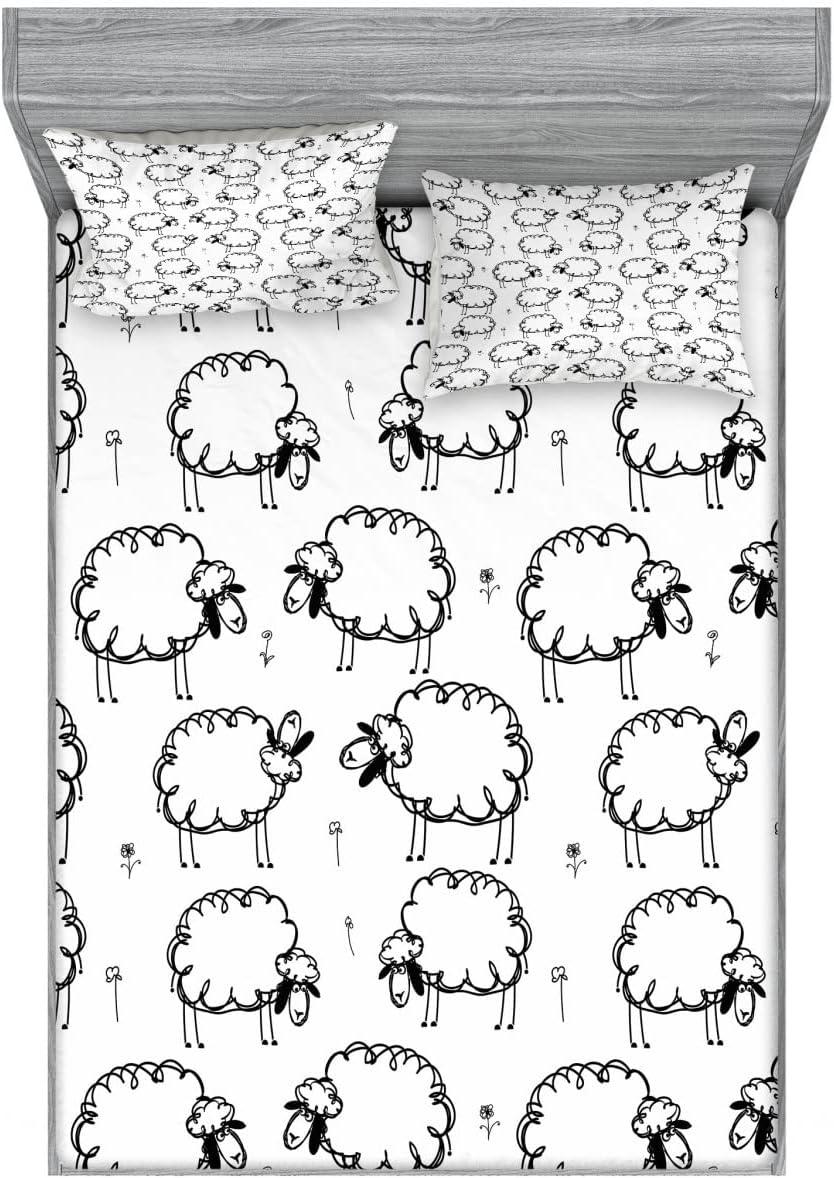 imageAmbesonne Fox Fitted Sheet amp Pillow Sham Set Fox in The Winter Forest Abstract Cartoon Trees and Nature Animal Pattern Decorative Printed 2 Piece Bedding Decor Set Twin Pale Sage Green OrangeDark Grey White