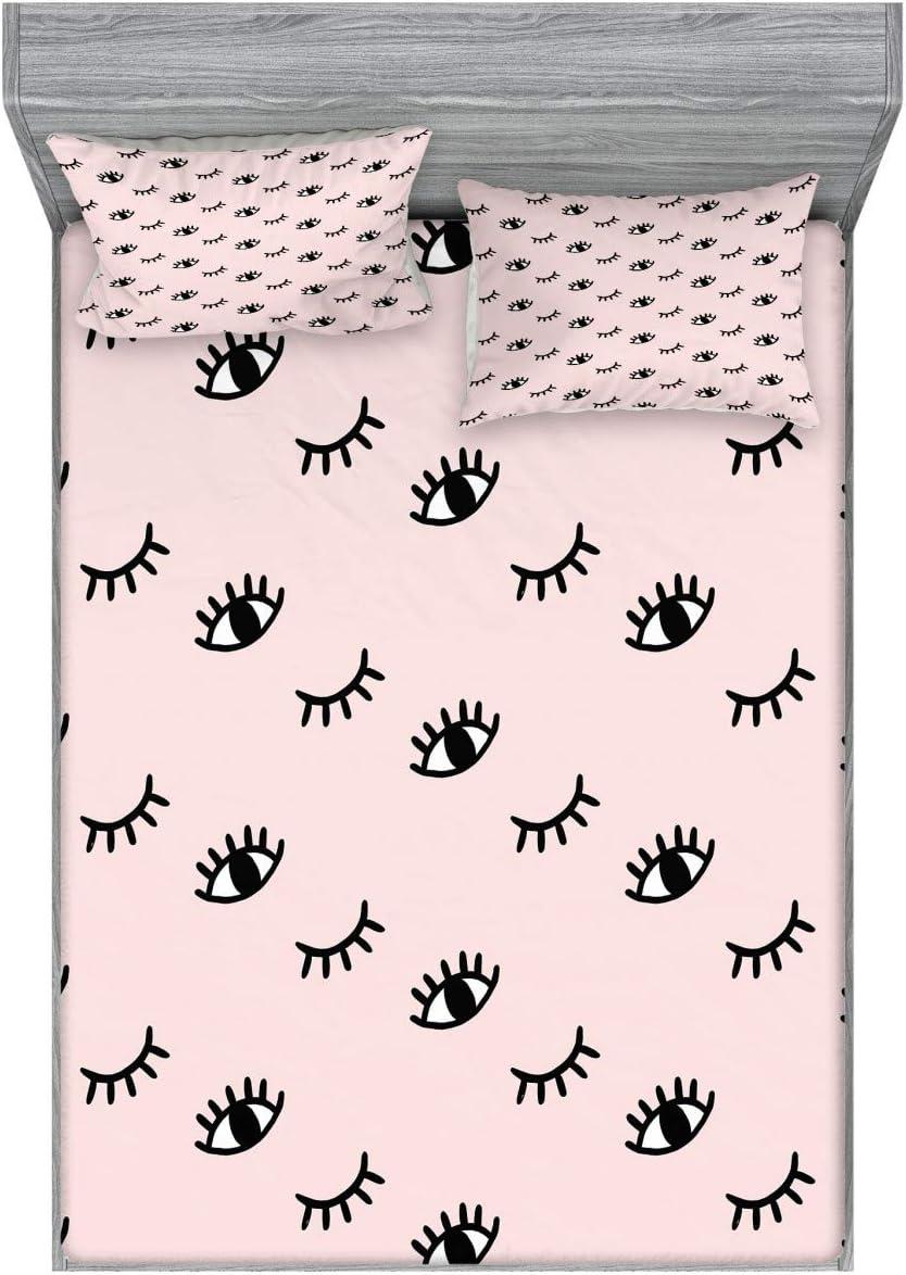 imageAmbesonne Fox Fitted Sheet amp Pillow Sham Set Fox in The Winter Forest Abstract Cartoon Trees and Nature Animal Pattern Decorative Printed 2 Piece Bedding Decor Set Twin Pale Sage Green OrangeRose Black