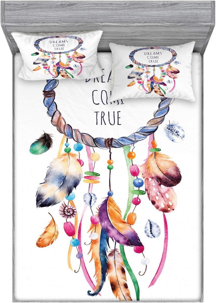imageAmbesonne Fox Fitted Sheet amp Pillow Sham Set Fox in The Winter Forest Abstract Cartoon Trees and Nature Animal Pattern Decorative Printed 2 Piece Bedding Decor Set Twin Pale Sage Green OrangePlum Apricot