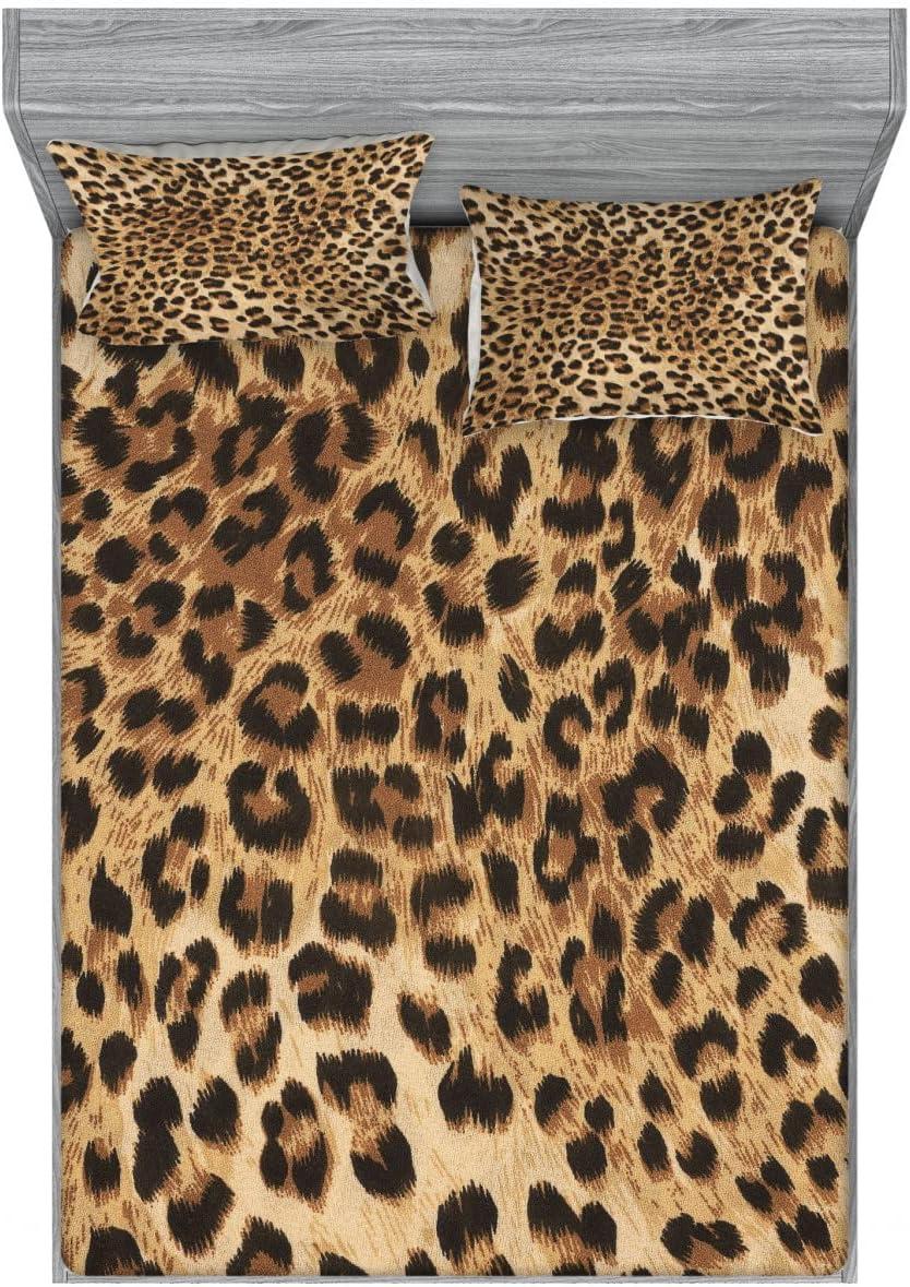 imageAmbesonne Fox Fitted Sheet amp Pillow Sham Set Fox in The Winter Forest Abstract Cartoon Trees and Nature Animal Pattern Decorative Printed 2 Piece Bedding Decor Set Twin Pale Sage Green OrangeBeige Brown