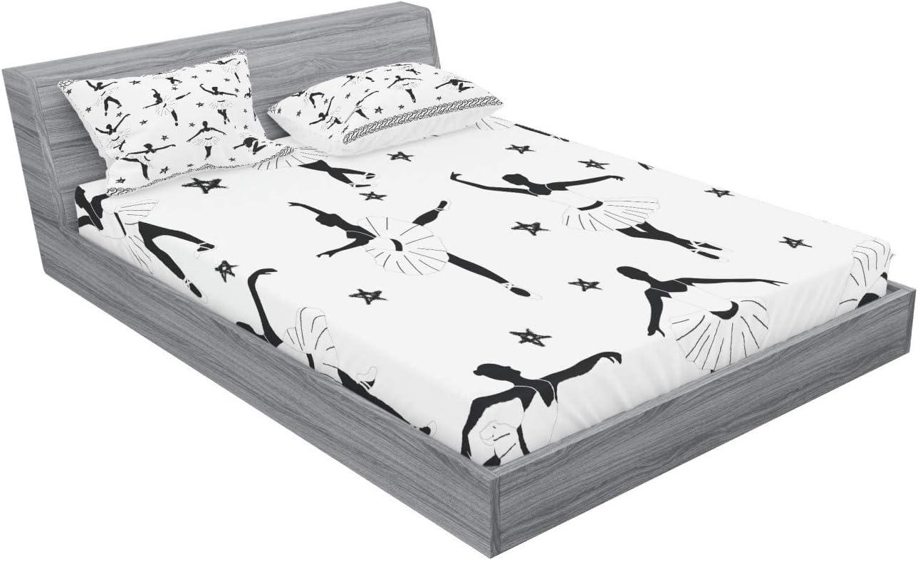 imageAmbesonne Fox Fitted Sheet amp Pillow Sham Set Fox in The Winter Forest Abstract Cartoon Trees and Nature Animal Pattern Decorative Printed 2 Piece Bedding Decor Set Twin Pale Sage Green OrangeBlack and White