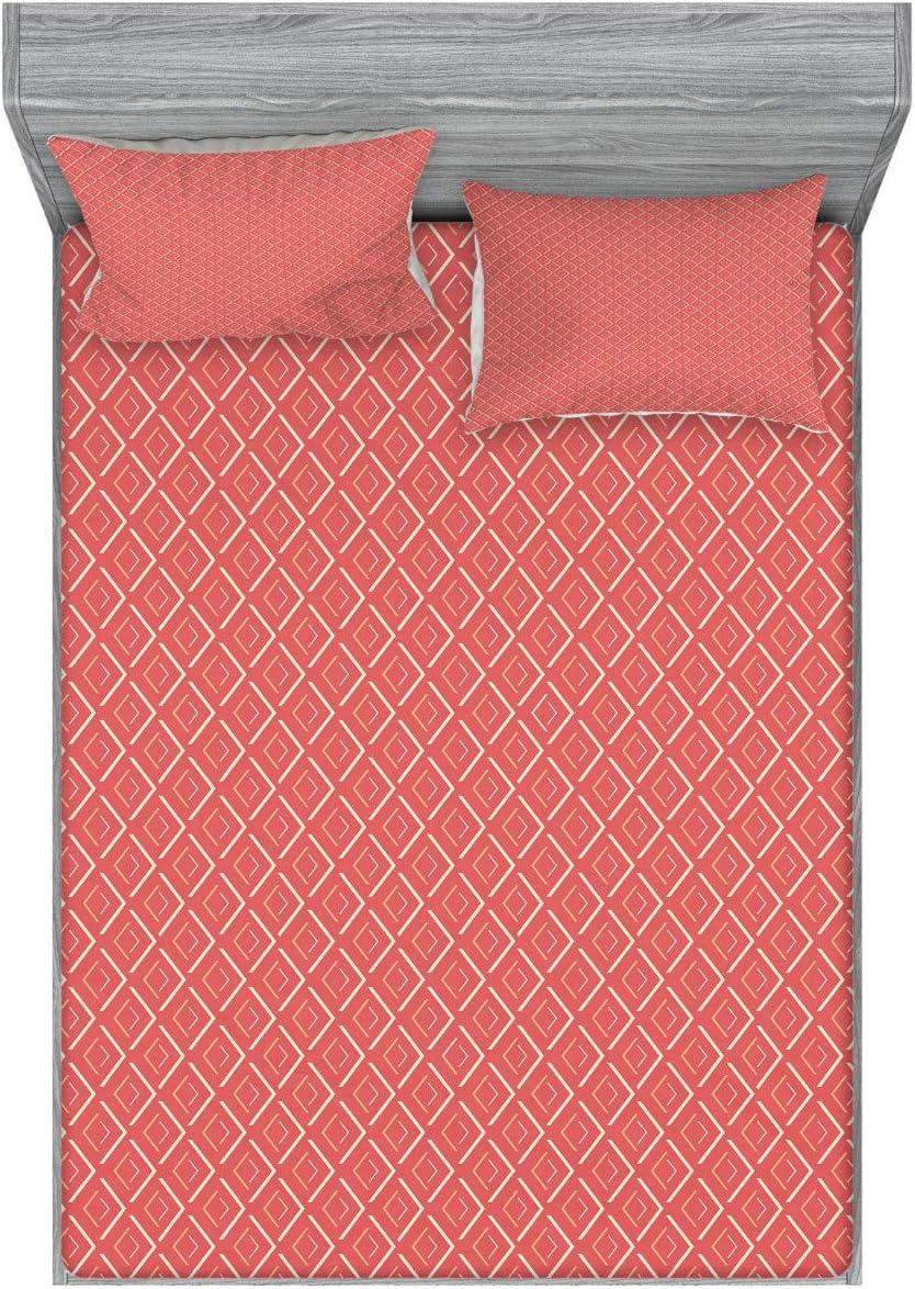 imageAmbesonne Fox Fitted Sheet amp Pillow Sham Set Fox in The Winter Forest Abstract Cartoon Trees and Nature Animal Pattern Decorative Printed 2 Piece Bedding Decor Set Twin Pale Sage Green OrangeCoral Cream Salmon