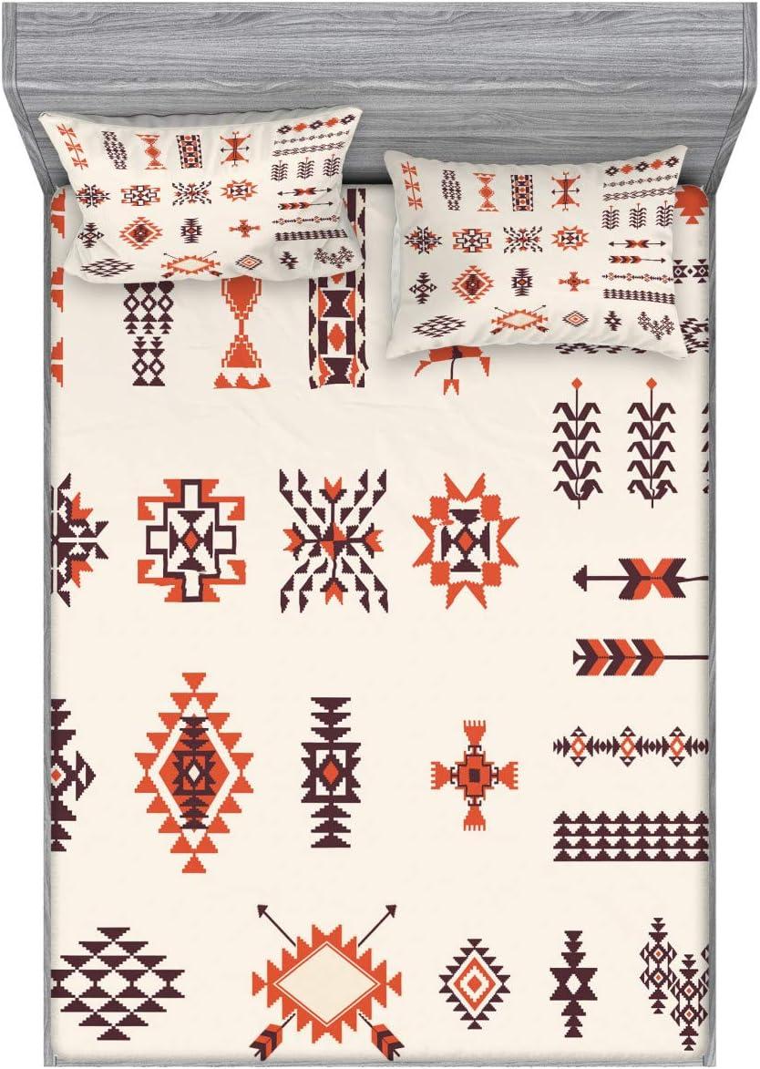 imageAmbesonne Fox Fitted Sheet amp Pillow Sham Set Fox in The Winter Forest Abstract Cartoon Trees and Nature Animal Pattern Decorative Printed 2 Piece Bedding Decor Set Twin Pale Sage Green OrangeBrown Orange