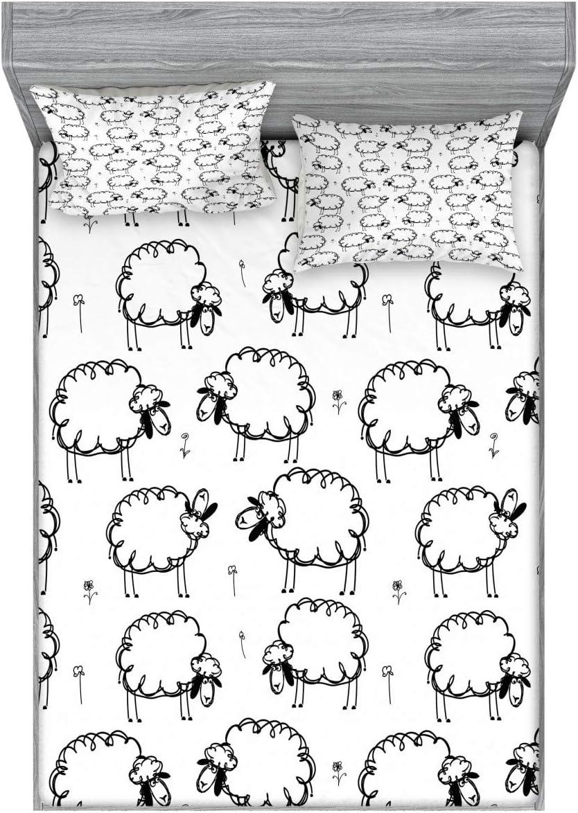 imageAmbesonne Fox Fitted Sheet amp Pillow Sham Set Fox in The Winter Forest Abstract Cartoon Trees and Nature Animal Pattern Decorative Printed 2 Piece Bedding Decor Set Twin Pale Sage Green OrangeDark Grey White