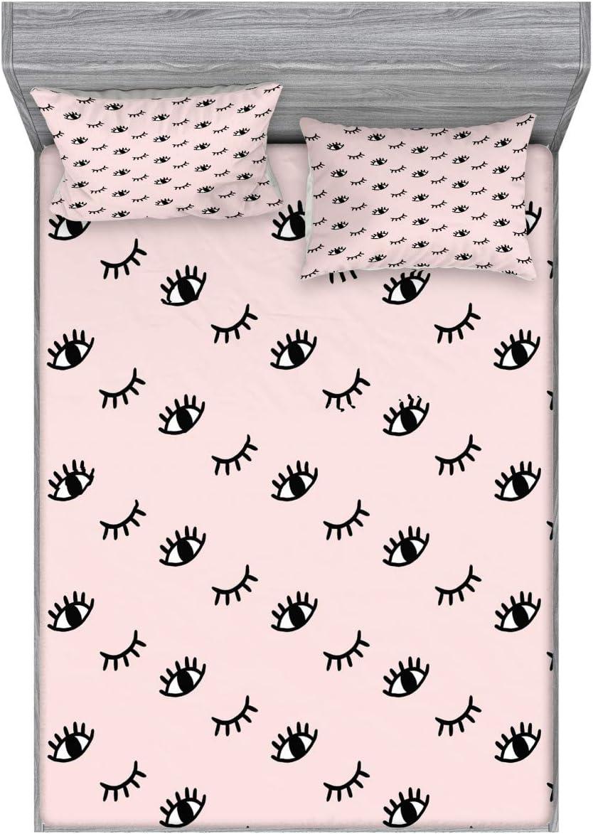imageAmbesonne Fox Fitted Sheet amp Pillow Sham Set Fox in The Winter Forest Abstract Cartoon Trees and Nature Animal Pattern Decorative Printed 2 Piece Bedding Decor Set Twin Pale Sage Green OrangeRose Black