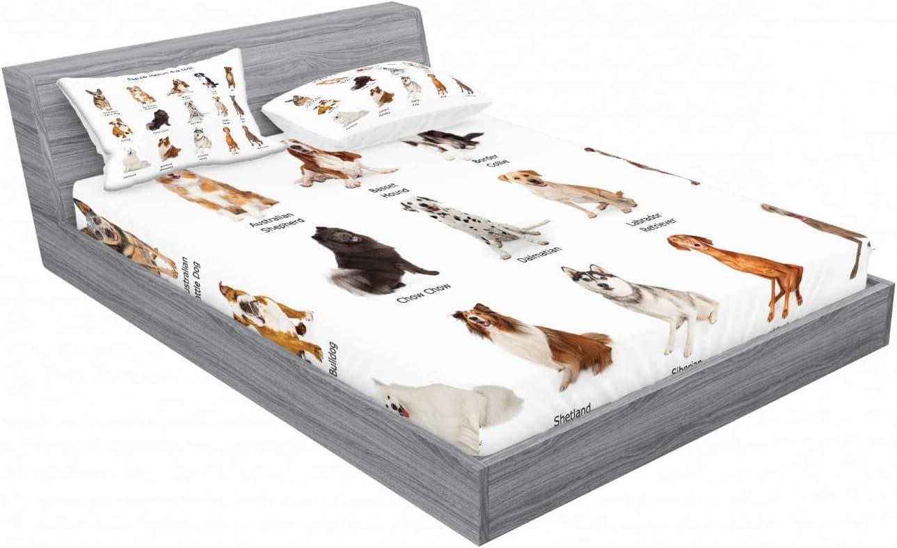 imageAmbesonne Fox Fitted Sheet amp Pillow Sham Set Fox in The Winter Forest Abstract Cartoon Trees and Nature Animal Pattern Decorative Printed 2 Piece Bedding Decor Set Twin Pale Sage Green OrangeWhite Brown and Grey