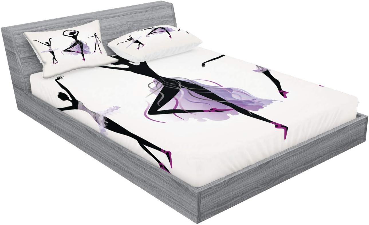 imageAmbesonne Fox Fitted Sheet amp Pillow Sham Set Fox in The Winter Forest Abstract Cartoon Trees and Nature Animal Pattern Decorative Printed 2 Piece Bedding Decor Set Twin Pale Sage Green OrangeOff White Black Mauve