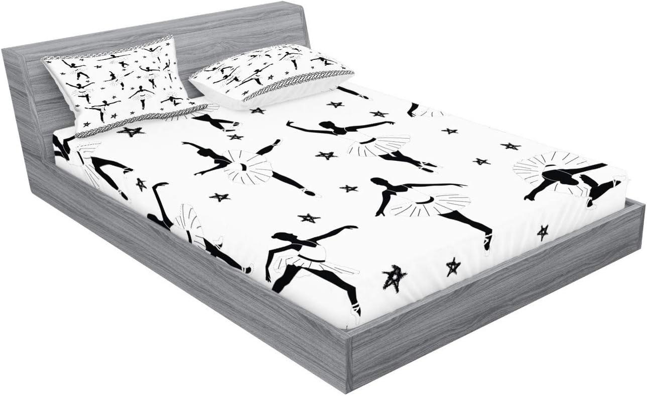 imageAmbesonne Fox Fitted Sheet amp Pillow Sham Set Fox in The Winter Forest Abstract Cartoon Trees and Nature Animal Pattern Decorative Printed 2 Piece Bedding Decor Set Twin Pale Sage Green OrangeBlack and White