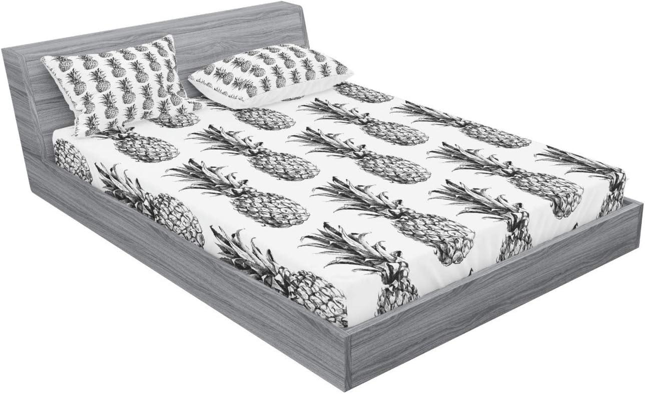 imageAmbesonne Fox Fitted Sheet amp Pillow Sham Set Fox in The Winter Forest Abstract Cartoon Trees and Nature Animal Pattern Decorative Printed 2 Piece Bedding Decor Set Twin Pale Sage Green OrangeBlack Gray
