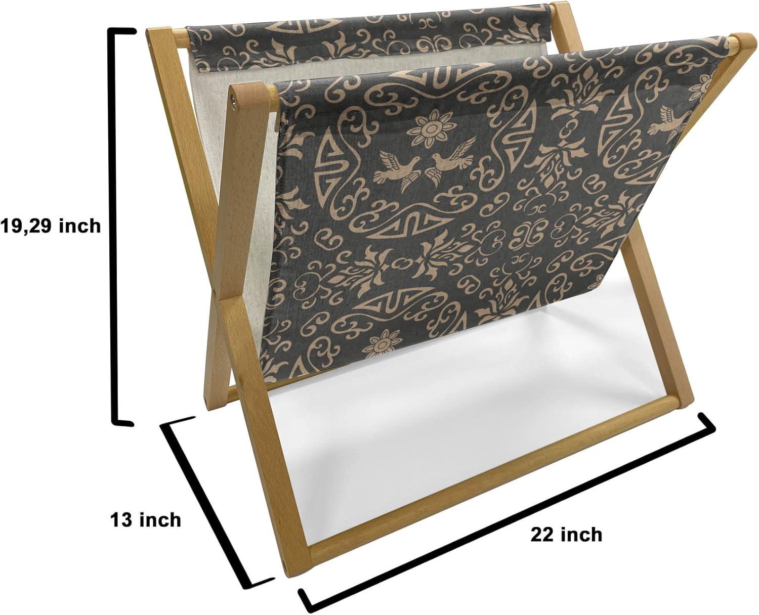 imageAmbesonne Hearts Magazine and Book Holder Bicycles and Heart and Romantic Scene Valentines Day Theme Floor Rack Decor for Interior of Home amp Office 22 x 19 Dark Grey and WhiteDark Sepia Tan