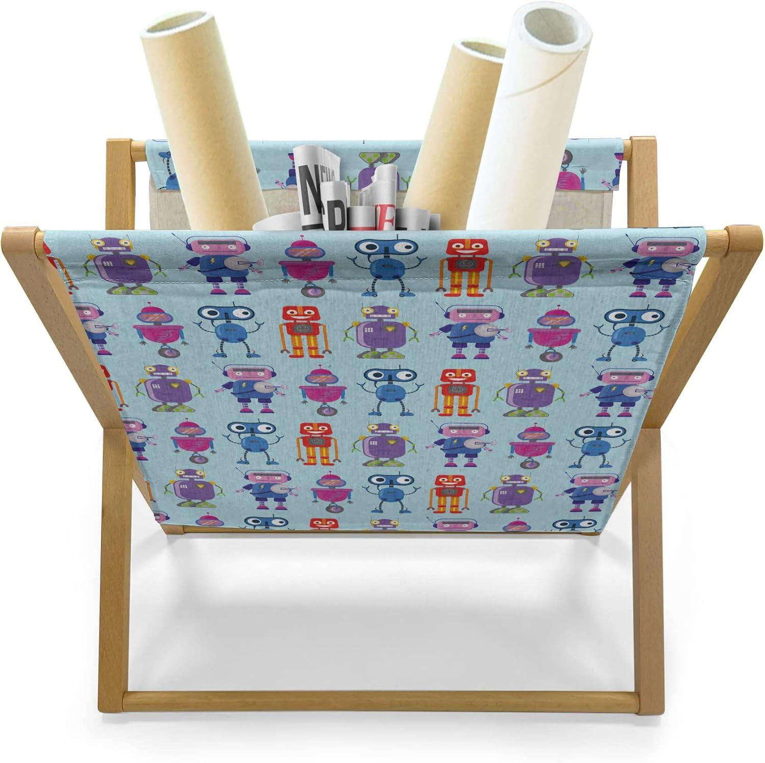 imageAmbesonne Hearts Magazine and Book Holder Bicycles and Heart and Romantic Scene Valentines Day Theme Floor Rack Decor for Interior of Home amp Office 22 x 19 Dark Grey and WhitePale Blue and Multicolor
