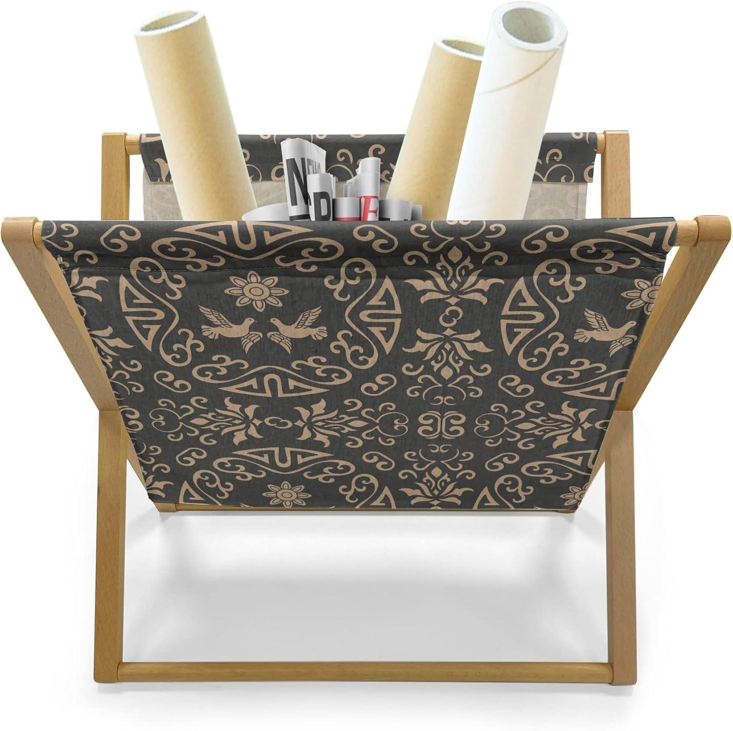 imageAmbesonne Hearts Magazine and Book Holder Bicycles and Heart and Romantic Scene Valentines Day Theme Floor Rack Decor for Interior of Home amp Office 22 x 19 Dark Grey and WhiteDark Sepia Tan