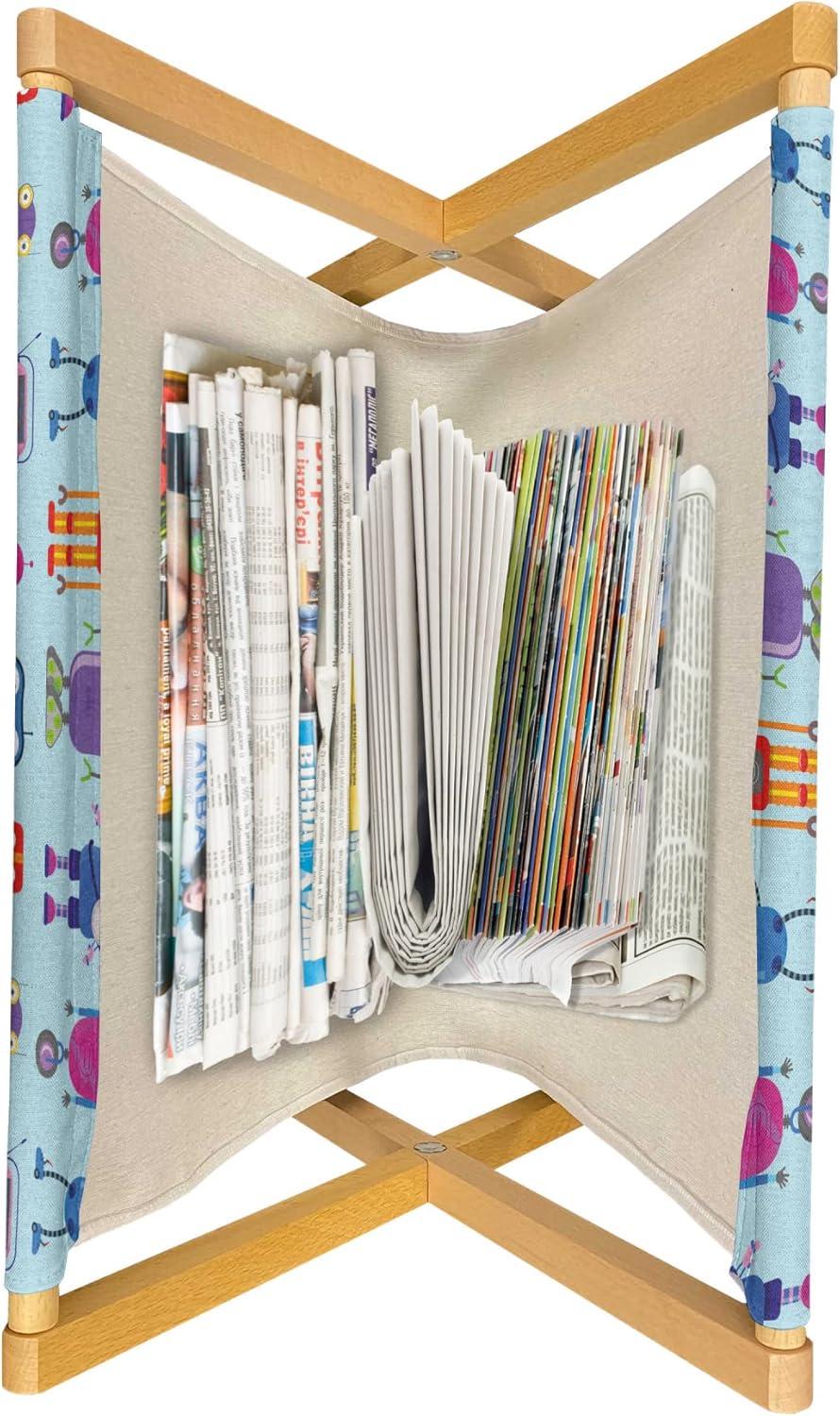 imageAmbesonne Hearts Magazine and Book Holder Bicycles and Heart and Romantic Scene Valentines Day Theme Floor Rack Decor for Interior of Home amp Office 22 x 19 Dark Grey and WhitePale Blue and Multicolor