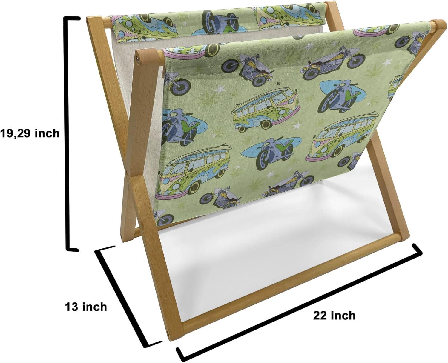 imageAmbesonne Hearts Magazine and Book Holder Bicycles and Heart and Romantic Scene Valentines Day Theme Floor Rack Decor for Interior of Home amp Office 22 x 19 Dark Grey and WhitePale Green Multicolor
