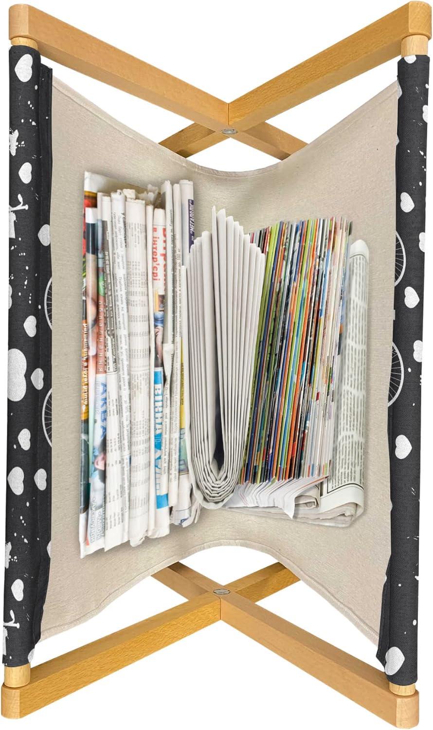 imageAmbesonne Hearts Magazine and Book Holder Bicycles and Heart and Romantic Scene Valentines Day Theme Floor Rack Decor for Interior of Home amp Office 22 x 19 Dark Grey and WhiteDark Grey and White
