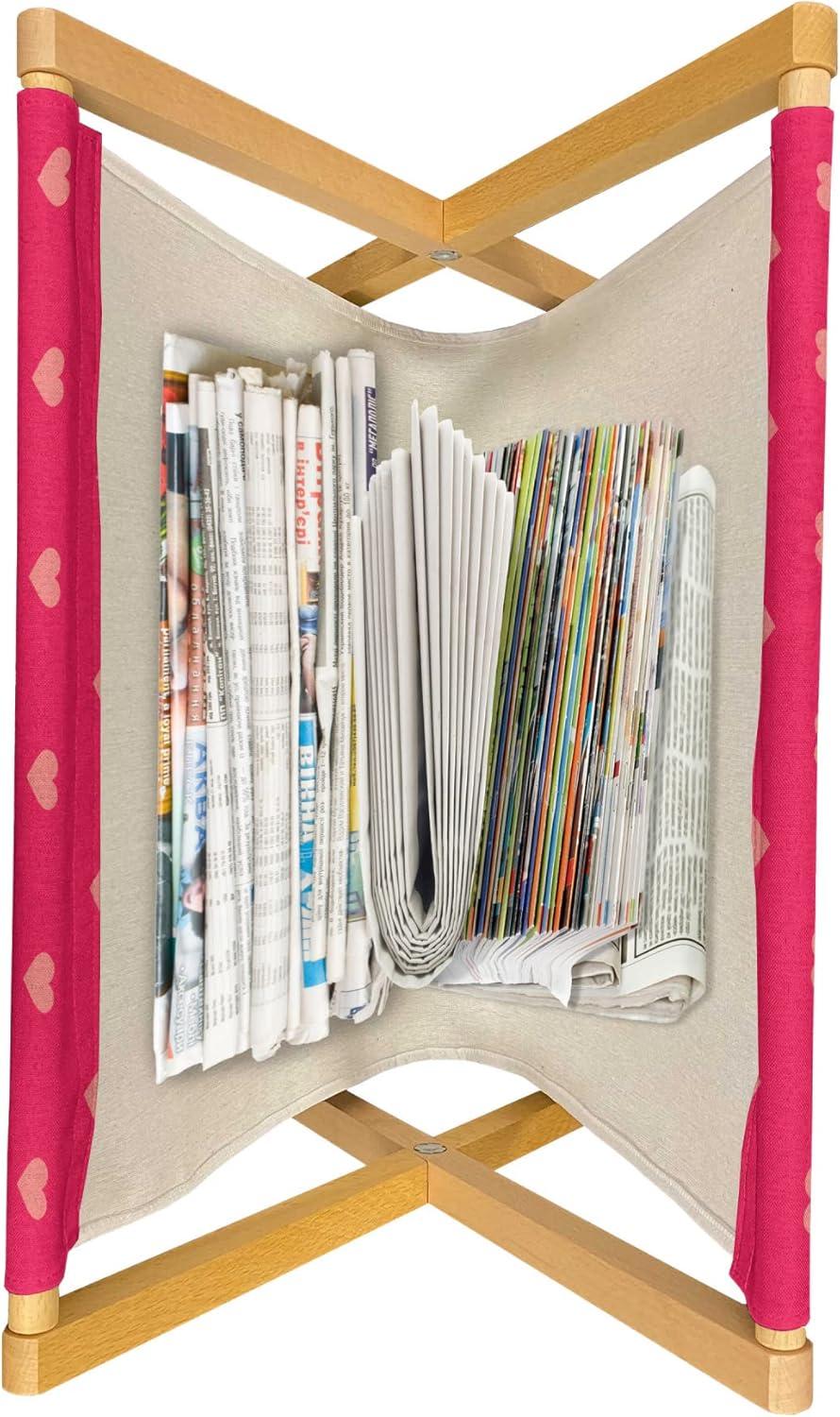 imageAmbesonne Hearts Magazine and Book Holder Pastel Heart Shaped Spots Valentine Gift Wrapping Pattern Dotty Floor Rack Decor for Interior of Home amp Office 22 x 19 Dark Pink and CoralDark Pink and Coral