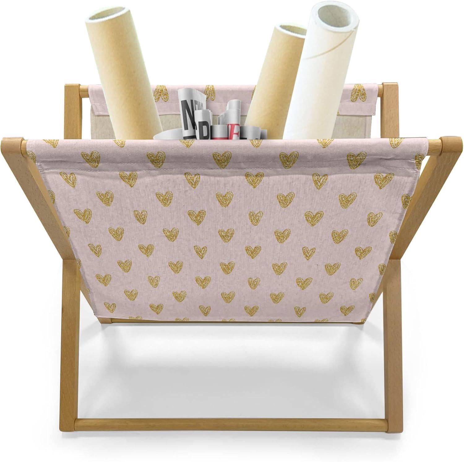 imageAmbesonne Hearts Magazine and Book Holder Pastel Heart Shaped Spots Valentine Gift Wrapping Pattern Dotty Floor Rack Decor for Interior of Home amp Office 22 x 19 Dark Pink and CoralEggshell Coffee