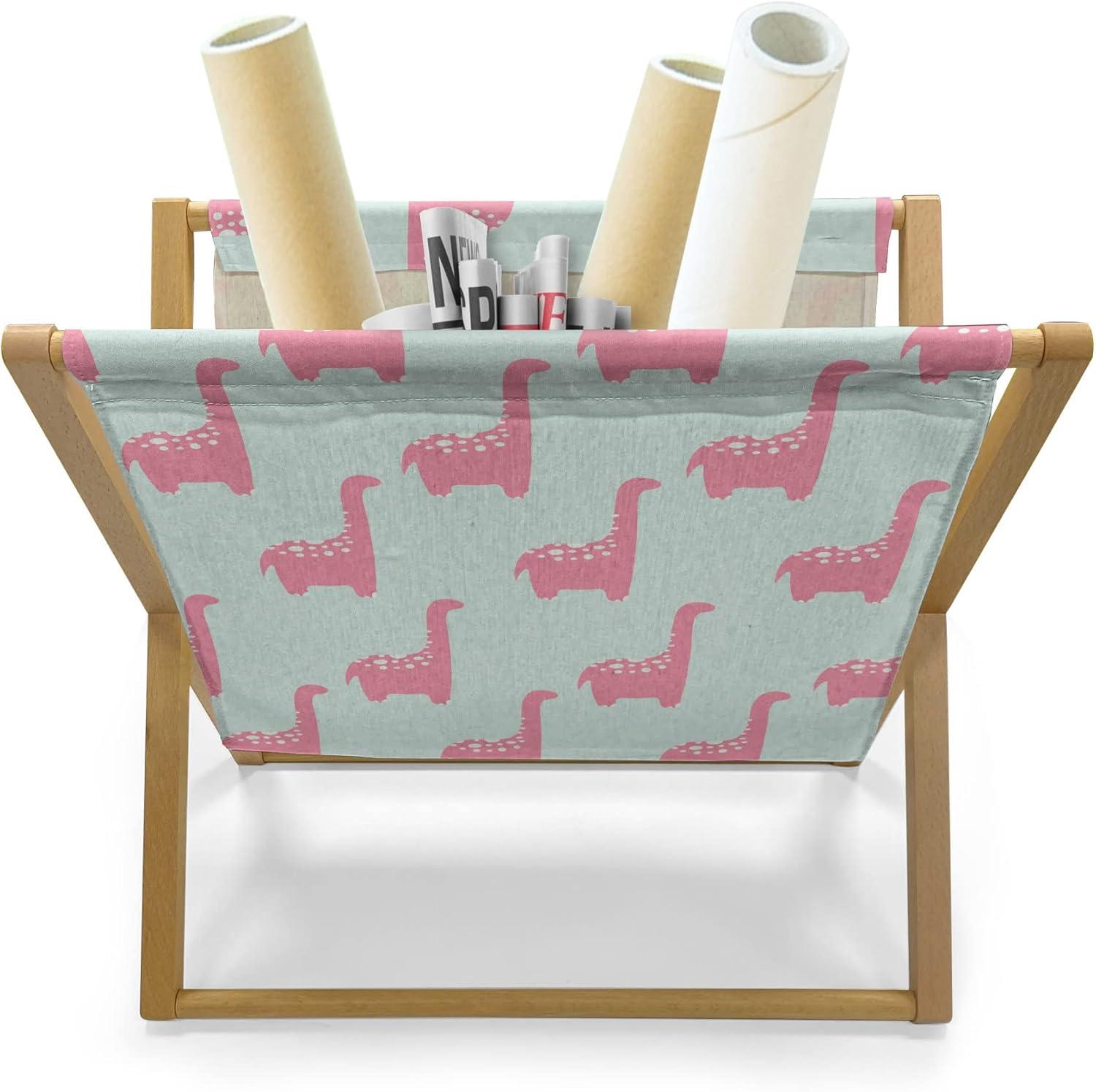 imageAmbesonne Hearts Magazine and Book Holder Pastel Heart Shaped Spots Valentine Gift Wrapping Pattern Dotty Floor Rack Decor for Interior of Home amp Office 22 x 19 Dark Pink and CoralPastel Pink Mint Green