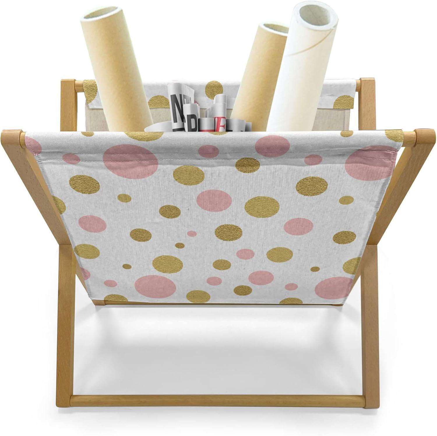 imageAmbesonne Hearts Magazine and Book Holder Pastel Heart Shaped Spots Valentine Gift Wrapping Pattern Dotty Floor Rack Decor for Interior of Home amp Office 22 x 19 Dark Pink and CoralPale Pink Dark Khaki