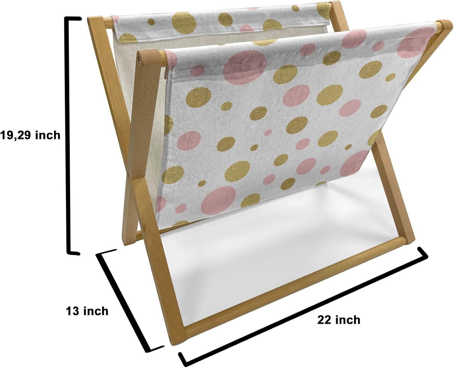 imageAmbesonne Hearts Magazine and Book Holder Pastel Heart Shaped Spots Valentine Gift Wrapping Pattern Dotty Floor Rack Decor for Interior of Home amp Office 22 x 19 Dark Pink and CoralPale Pink Dark Khaki