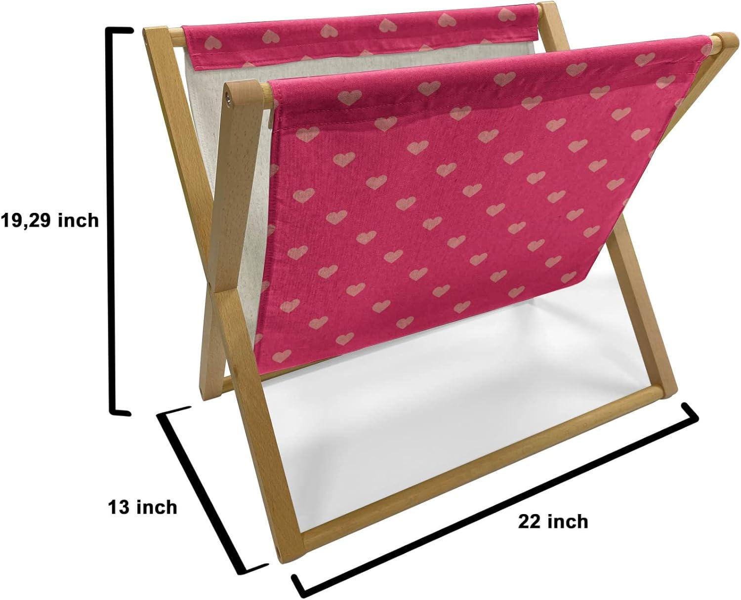 imageAmbesonne Hearts Magazine and Book Holder Pastel Heart Shaped Spots Valentine Gift Wrapping Pattern Dotty Floor Rack Decor for Interior of Home amp Office 22 x 19 Dark Pink and CoralDark Pink and Coral