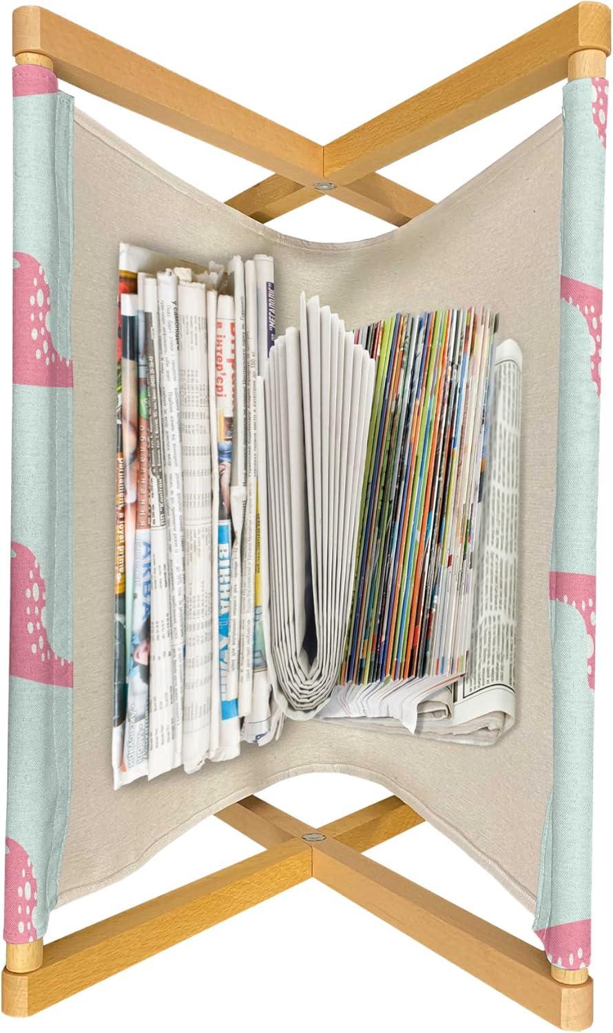 imageAmbesonne Hearts Magazine and Book Holder Pastel Heart Shaped Spots Valentine Gift Wrapping Pattern Dotty Floor Rack Decor for Interior of Home amp Office 22 x 19 Dark Pink and CoralPastel Pink Mint Green