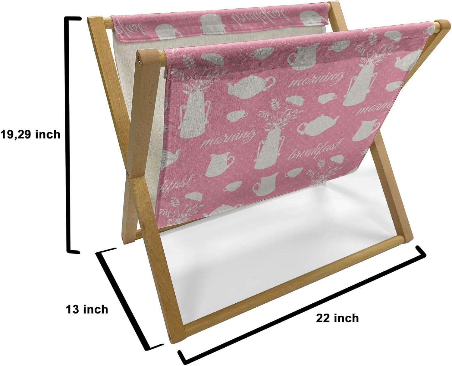 imageAmbesonne Hearts Magazine and Book Holder Pastel Heart Shaped Spots Valentine Gift Wrapping Pattern Dotty Floor Rack Decor for Interior of Home amp Office 22 x 19 Dark Pink and CoralPastel Pink and Eggshell