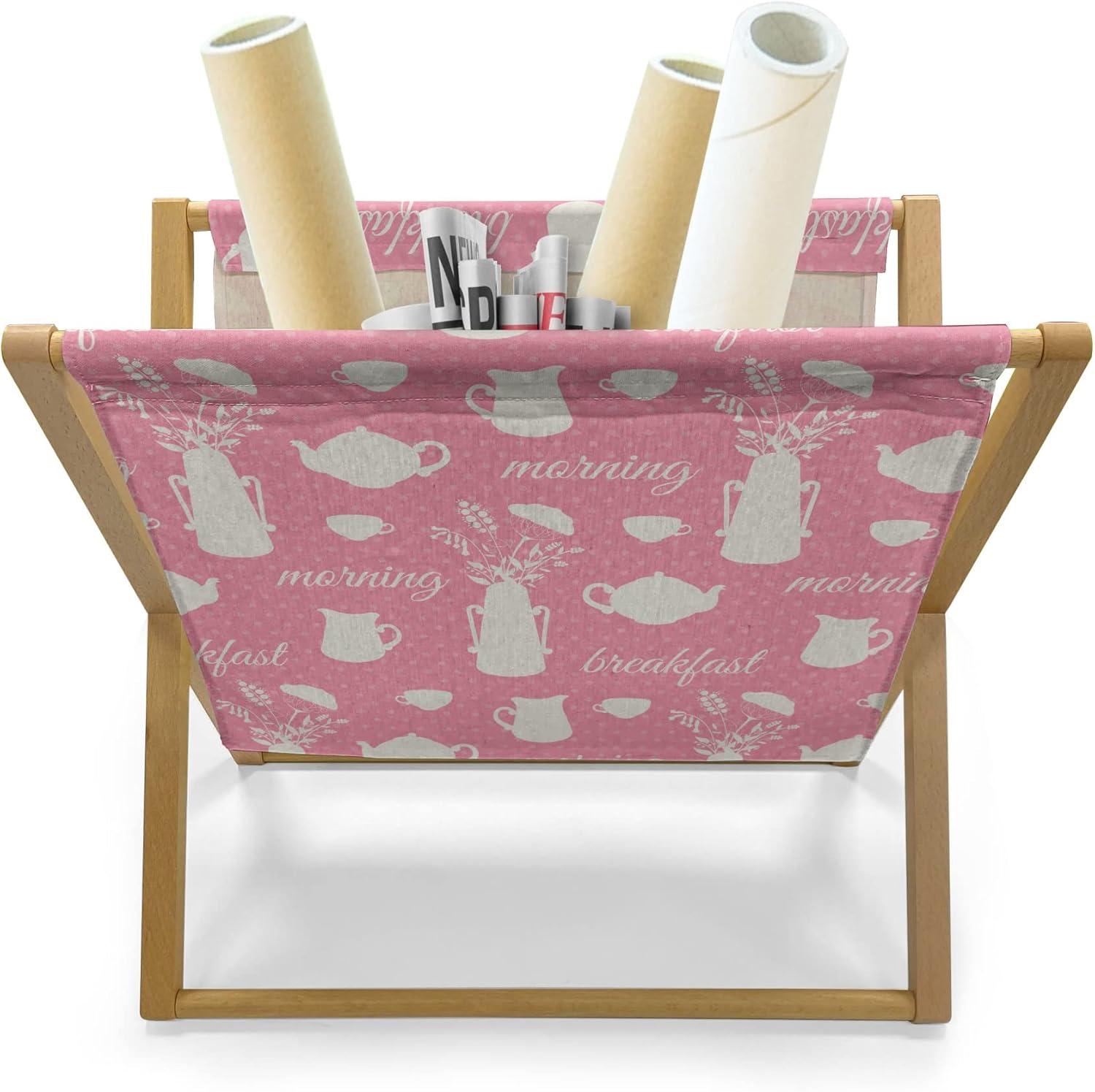imageAmbesonne Hearts Magazine and Book Holder Pastel Heart Shaped Spots Valentine Gift Wrapping Pattern Dotty Floor Rack Decor for Interior of Home amp Office 22 x 19 Dark Pink and CoralPastel Pink and Eggshell
