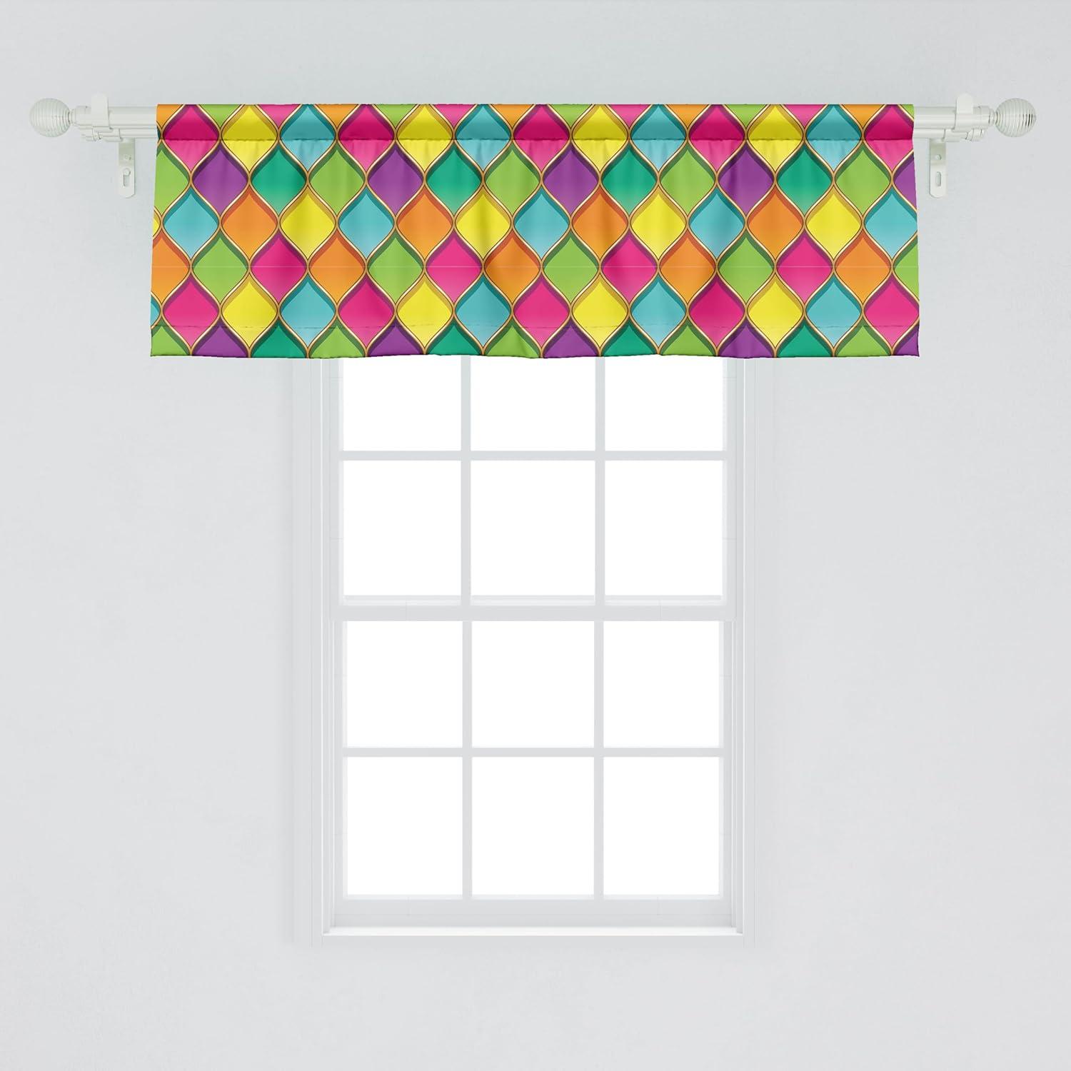 imageAmbesonne Lemons Window Valance Continuous Citrus Fruits Leaves Refreshing Cartoon Pattern Curtain Valance for Kitchen Bedroom Decor with Rod Pocket 54 X 18 Lime Green Earth YellowMulti Color