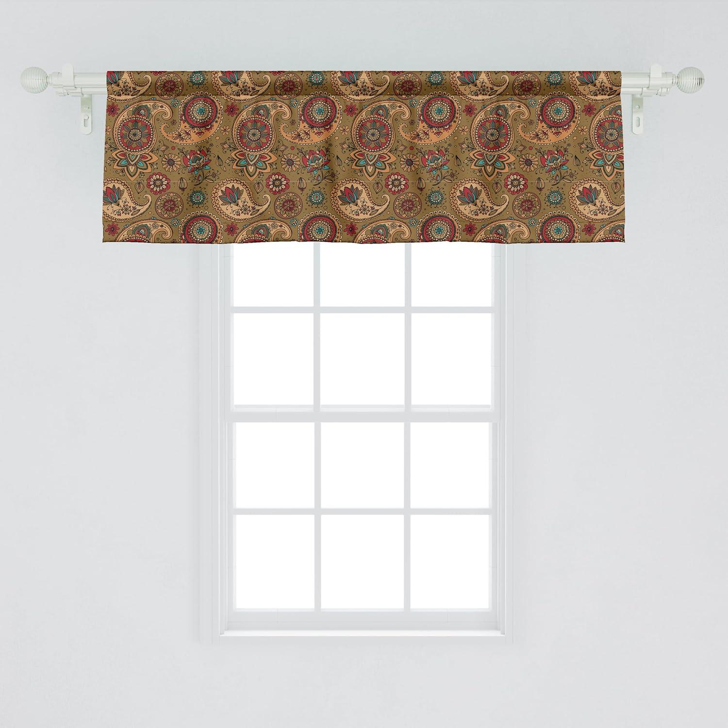 imageAmbesonne Lemons Window Valance Continuous Citrus Fruits Leaves Refreshing Cartoon Pattern Curtain Valance for Kitchen Bedroom Decor with Rod Pocket 54 X 18 Lime Green Earth YellowArmy Green
