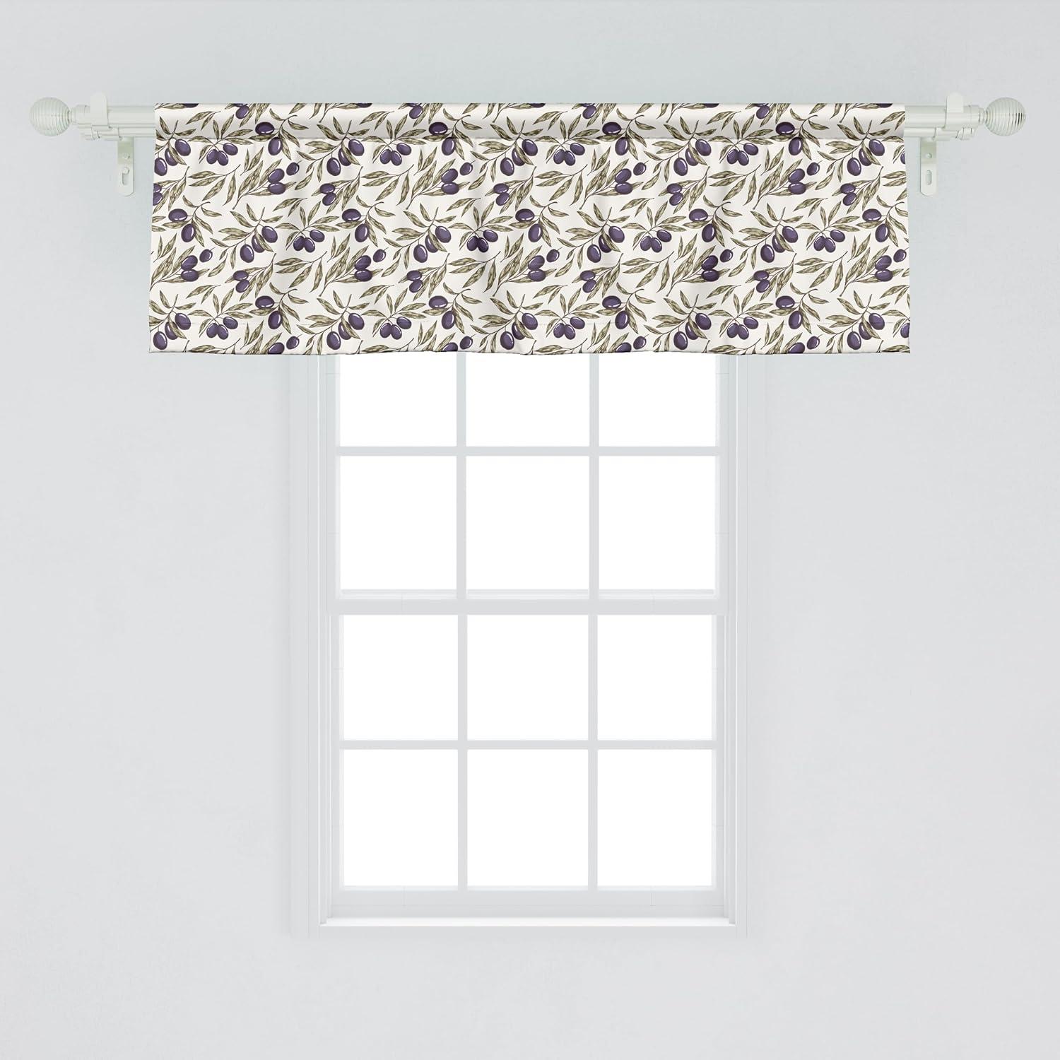 imageAmbesonne Lemons Window Valance Continuous Citrus Fruits Leaves Refreshing Cartoon Pattern Curtain Valance for Kitchen Bedroom Decor with Rod Pocket 54 X 18 Lime Green Earth YellowQuartz Taupe