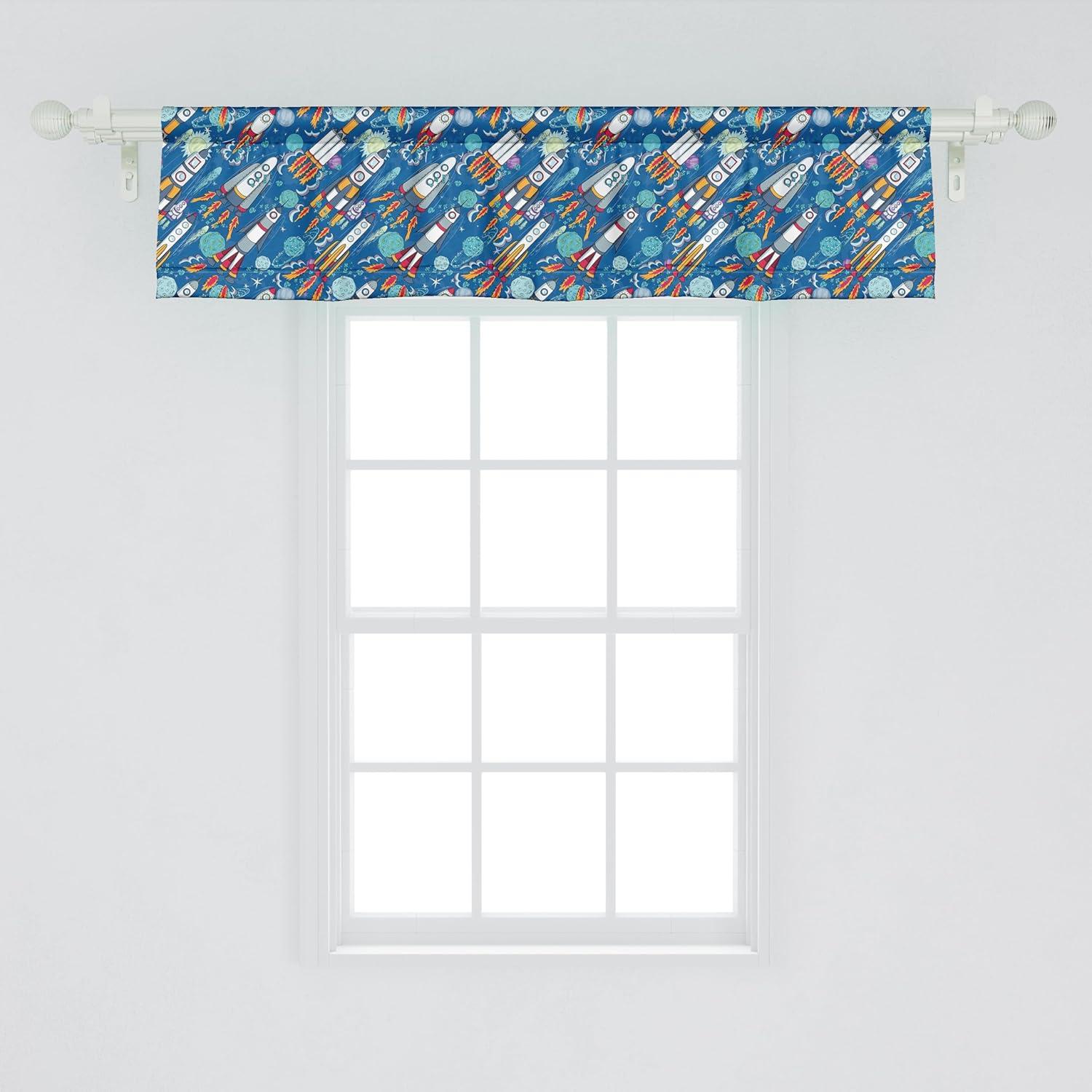 imageAmbesonne Lemons Window Valance Continuous Citrus Fruits Leaves Refreshing Cartoon Pattern Curtain Valance for Kitchen Bedroom Decor with Rod Pocket 54 X 18 Lime Green Earth YellowViolet Blue