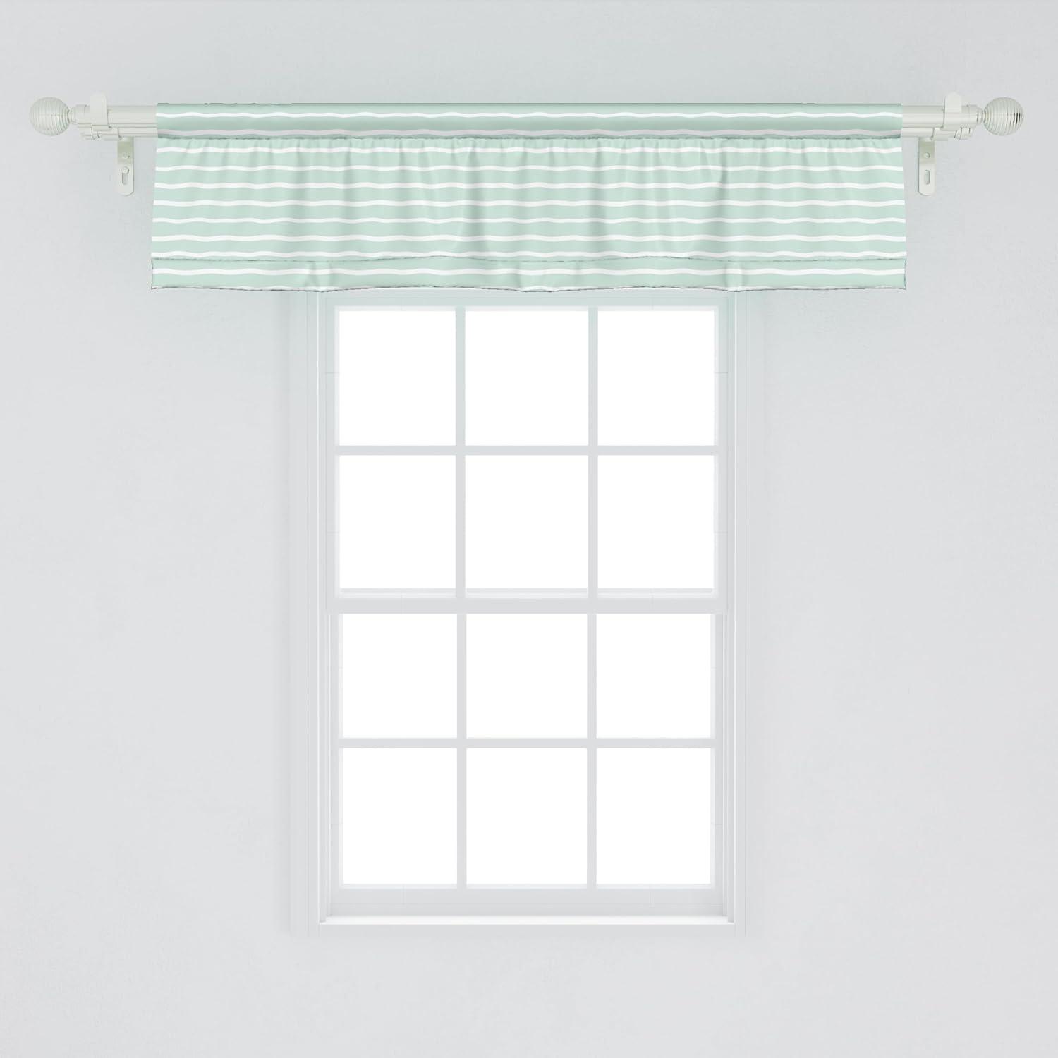 imageAmbesonne Lemons Window Valance Continuous Citrus Fruits Leaves Refreshing Cartoon Pattern Curtain Valance for Kitchen Bedroom Decor with Rod Pocket 54 X 18 Lime Green Earth YellowAlmond Green White